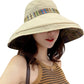 Women Wide Brim Sun Hats Metal Wired Edge Summer UV Protection Beach Fishing Hat for Hiking Garden Travel Chin Strap