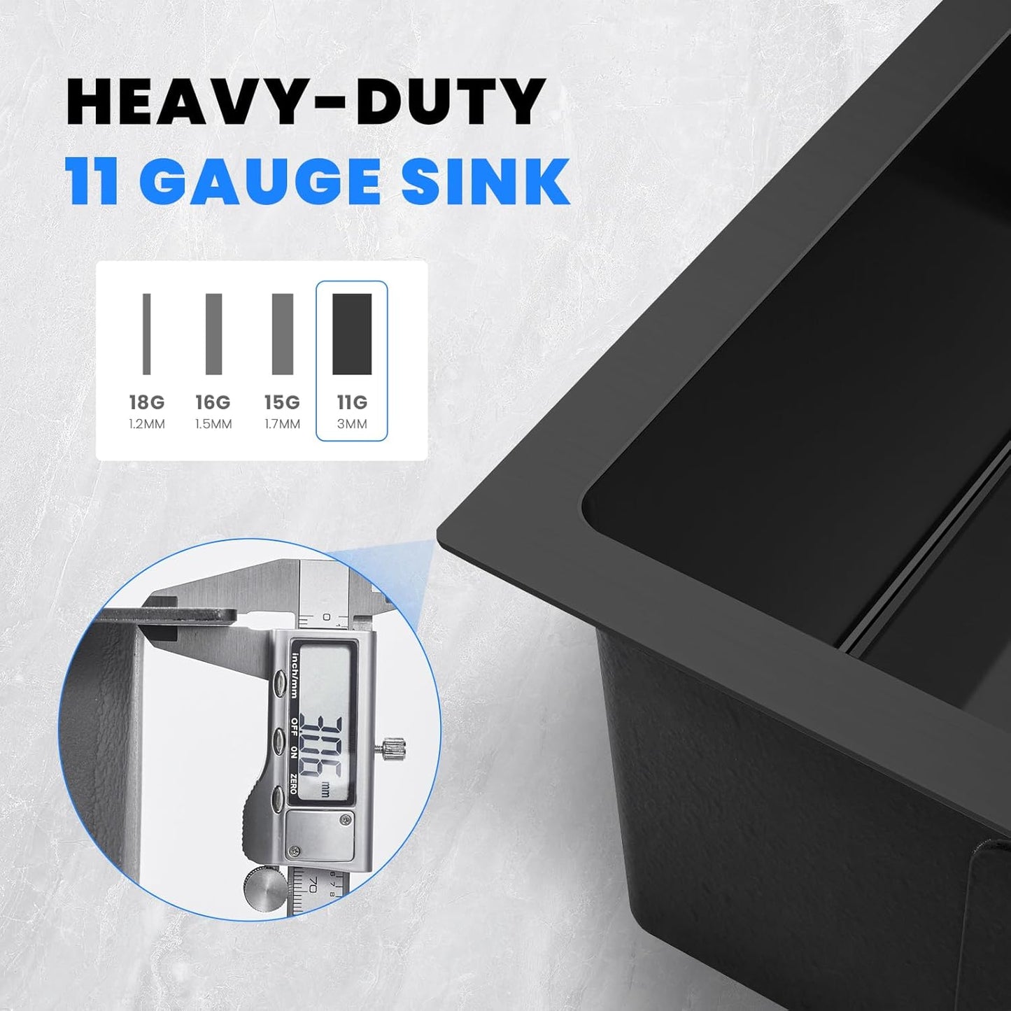 POPLFY 18 Inch Undermount Kitchen Sink, 18×18 Inch Undermount 18 Gauge Stainless Steel Single Bowl Wet Bar Prep Sink 9 Inch Deep Small Utility Sink, Black
