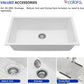 Dcolora 33" Quartz Granite Composite White Kitchen Sink Undermount Sink Deep Single Bowl, Round Corner, 33"x19", DC-GU7750