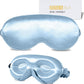ZIMASILK Adjustable 22 Momme 100% Mulberry Silk Sleep Mask, Upgraded 3D Contoured Cup Eye Mask for Sleeping, Super Soft & Breathable Blindfold, Blackout for Deep Sleeping (Sky Blue)