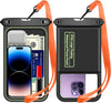 Temdan 2 Pcs Floating Waterproof Phone Pouch,[Up to 10" Large] Universal IPX8 Waterproof Cell Phone Dry Bag with Lanyard for iPhone 16 Pro Max/16E/15/14/13/12/11,Galaxy S25 Ultra/S24/S23 for Vacation