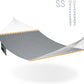 Lazy Daze Hammocks 11 FT Double Outside Hammock Quick Dry Olefin Fabric Hammock with Spreader Bar & Side Pocket for Outdoor Poolside Backyard 450 lbs Capacity, Gray