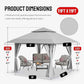 CROWN SHADES 11X11 Outdoor Pop Up Gazebo Base 10X10 Patio Gazebos Patented Center Lock Quick Setup Newly Designed Storage Bag Instant Canopy Tent with Mosquito Nettings (11x11, Gray)