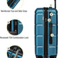 KYME Carry On Luggage 22x14x9 Airline Approved with Cup Holder Hardside Carry On Suitcase with Spinner Wheels TSA Lock Hardshell 22 inch Travel Rolling Luggage for Women Men Blue