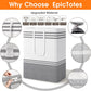 2 Pack Large Home Laundry Basket, Laundry Hamper, Freestanding Waterproof Dirty Clothes Bag, Tall Clothes Hamper - Extended & Reinforced Handles for College Dorm, Family (Light Grey/125L)