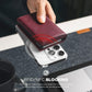 VULKIT Pop up Card Wallet Minimalist Cash Wallets RFID Blocking Leather Smart Credit Card Holder with ID window for Men(Wine)