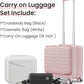 3 Piece Luggage Set 16 Inch Carry On with Front Opening, Expandable PC Hardshell Suitcase with 14" Cosmetic Case & Handbag, Lightweight Underseat Rolling Luggage with TSA Lock & PVC Cover