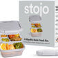 STOJO Collapsible Bento Box, Reusable, Leak-Proof, Microwave & Dishwasher Safe, Premium Lunch Container with Divider – Space-Saving, Transparent Design (Cashmere, 2.75-Cup/650mL)