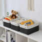 TheWarmHome Storage Bins for Shelves - 1 Pack 13.8x9.7x6.7 inch Storage Basket for Organizing for Closet Organizer Cubes Laundry Cloth Nursery (White & Black)