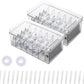Yesesion Large Cord Organizer Box with Lid and 6 Compartments, 2 Pack Plastic Cable Storage Boxes with Wire Ties, Clear Desk Drawer Organizer for Phone Charger, Battery, Home Office Supplies