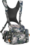 Binocular Harness Chest Pack, Bino Harness Bag with Rangefinder Pouch & Rain Cover, Molle System Multifunction Hunting Pack