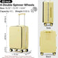 mixi Carry On Luggage with Cup Phone Holder and Charger Hard Shell Suitcases with Spinner Wheels,20 Inch Lark Yellow