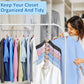 12 Pack Space Saving Hangers for Clothes, Heavy Duty 30Lbs Capacity Magic Clothes Space Saver Sturdy Metal Hanger Organizer with 360° Swivel Hook, Closet Organizers Storage Dorm Essentials Silver