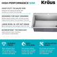KRAUS Fairlane 33-inch Drop In/Top Mount Single Bowl 18-Gauge Stainless Steel Kitchen Sink, KHT640-33
