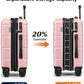 KYME Pink Hardside Expandable Carry On Luggage 22x14x9 Airline Approved 20 Inch Hardshell Carry On Suitcase with Wheels TSA Lock Small Travel Rolling Luggage with Cup Holder for Women