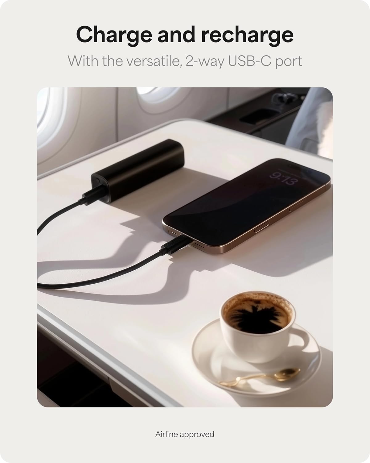 Mophie Powerstation Mini 5,000mAh Portable Power Bank (Gen 3) – Ultra-Fast USB-C PD, 20W Output, Up to One Full Phone Charge, Pocket-Sized, LED Indicator, Includes USB-C Cable, Black - Roamly