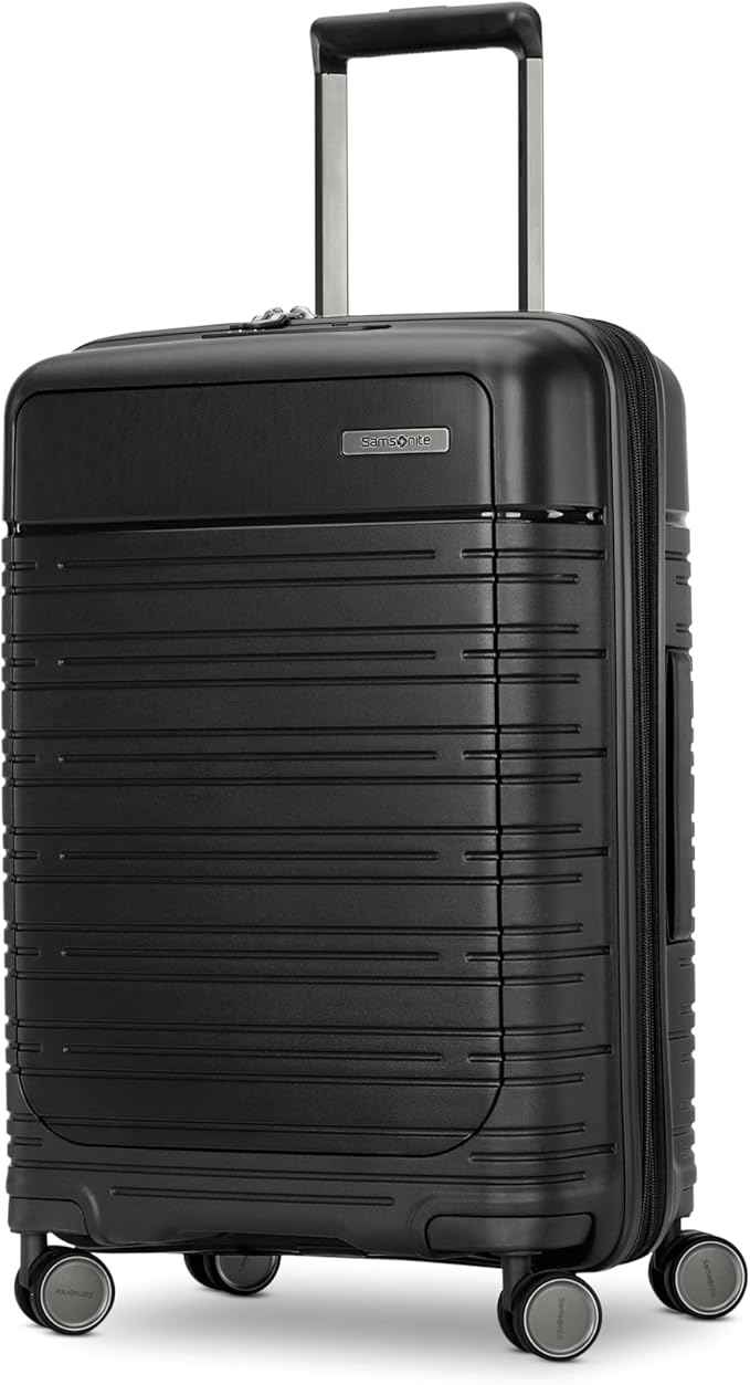 Samsonite Elevation Plus - Carry-On Hardside Luggage with QuickEntry™ Front Compartment - Scratch Resistant Polypropylene Shell, AirTag Holder, TSA Lock, Airline Approved - Triple Black
