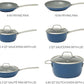 Sur La Table Kitchen Essentials Cool Commune Hard Anodized 10 Piece PFA Free Ceramic Non stick Interior Forged Durable Aluminum Pots and Pans Cookware Set - Blue - Induction Compatible