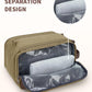 WANDF Toiletry Bag for Men Travel Toiletry Organizer Canvas and Leather Dopp Kit Water-Resistant Shaving Bag for Travel Accessories (Classic Khaki, Large) - Roamly