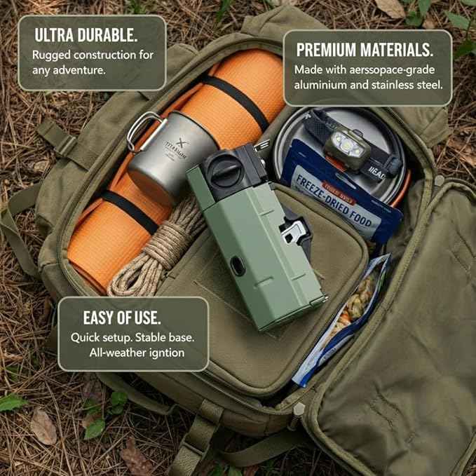 Portable Butane Gas Stove for Camping, Outdoor, and Indoor Cooking, Compact Lightweight Single Burner with Carrying Bag for Travel – by Altena