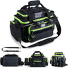 Goture Fishing Tackle Bag, Store Up to 4PCS 3700 Plus 2PCS 3600 Tackle Trays(Not Included), 600D Soft Side Gear Fishing Bag with Rod Straps,Detachable Water Bottle Pouch,Waterproof Bottom,SBS Zippers