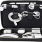 Medicine Handmade Leather Cable Organizer Bag – Full-Grain Leather Travel Tech Case for Cords, Chargers & Accessories – Zippered Storage for Men & Women (Black)
