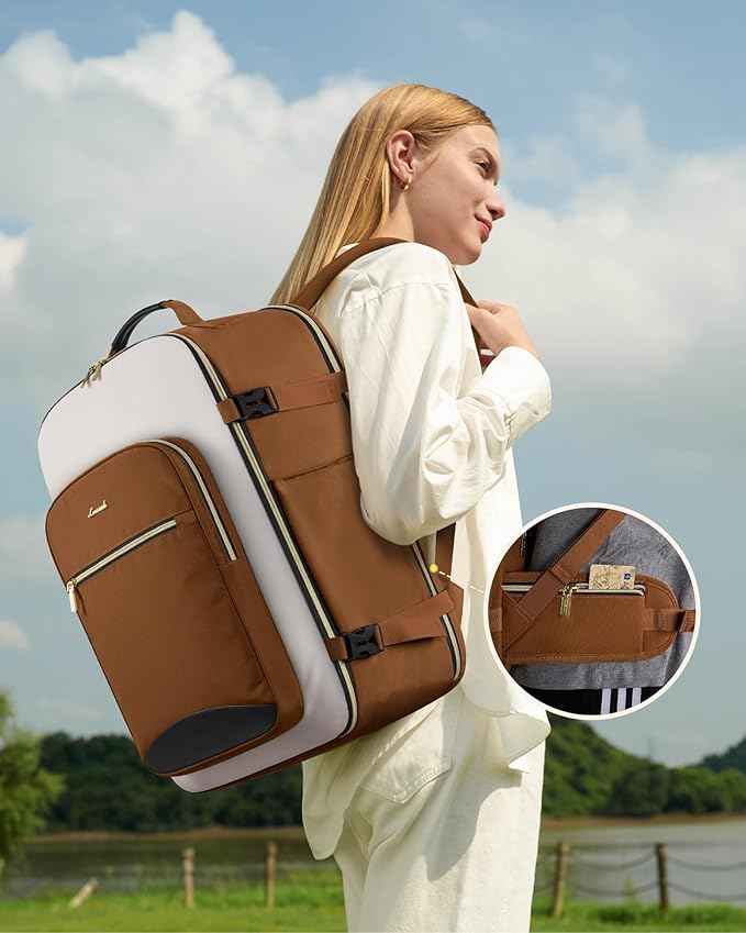 LOVEVOOK 56L Travel Backpack for Women & Men, Airline Approved Carry On Luggage with 3 Packing Cubes, TSA Overnight Bags, Waterproof Personal Item Bag, Weekender Essentials Backpacks fits 17" Laptop