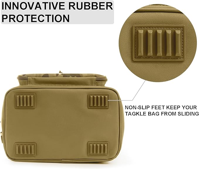 Waterproof Fishing Tackle Bag,Saltwater Tackle Box Bag,Fishing Bags for Men - Fishing Gifts for Men Khaki