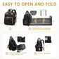Diaper Bag Backpack with Changing Station Portable 3 in 1 Multifunction Backpack Travel mommy bag Stroller Black