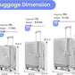 3 Piece Luggage Set 100% PC Hardshell, Front Opening Expandable Suitcase (20/24/28) with Laptop Compartment & Free Custom PVC Covers, Trunk Style Lightweight Spinner Wheels TSA Lock (Silver)
