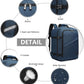 Kono Carry on Backpack, 18" Airplane Approved Under Seat Travel Backpack for Men and Women, Waterproof Lightweight Daypack for Flight 30L (Navy, Medium)