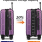 KYME Hardside Expandable Carry On Luggage 22x14x9 Airline Approved with TSA Lock Hardshell Carry On Suitcase with Wheels Small Travel Rolling 20 Inch Luggage with Cup Holder for Women Dark Purple