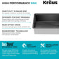 KRAUS Kore Workstation 32-inch Undermount 16 Gauge Black Stainless Steel Single Bowl Kitchen Sink in PVD Gunmetal Finish with Accessories, KWU110-32/PGM