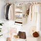 StorageWorks Hanging Closet Organizer, 3-Shelf Hanging Closet Shelves with Top Shelf, 15 ¾"W x 12" D x 31" H, Extra-Large Space, Ivory White