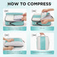 10 Set Compression Packing Cubes for Travel Essentials,Compressible Expandable Packing Cubes for Suitcase,OlarHike Luggage Organizer Bags for Travel,Handy Helper for Organizing Clothes(New Blue Green) - Roamly