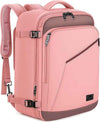 MATEIN Pink Travel Backpack for Women, 40L Water Resistant Carry on Backpack Flight Approved with Chest Strap, Large Travelling Bag for Womens, Cute Casual Daypack for Overnight, Outdoors
