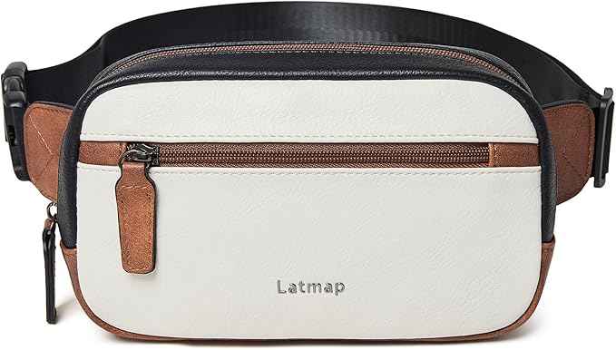2L Fanny Packs Everywhere Belt Bag Small Fashion Crossbody Waist Pack Faux Leather Waterproof Sling Chest Bag For Women Black White