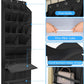 Over The Door Shoe Organizer with Large Deep Pockets Door Shoe Rack for Narrow Door Hanging Multifunction Shoe Holder for Dorm Closet Door, Black 16 Pockets