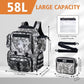 Goture Fishing Backpack, 58L 900D Water-Resistant Insulated Tackle Backpack with Cooler, Rod Holders, 8 Lure Pockets, Detachable Crossbody Bag, Gear Storage Large Fishing Bag for Camping Hiking