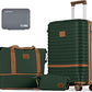 Joyway Expandable 24 Inch Luggage with Spinner Wheels, Lightweight Hard Shell Medium Checked Suitcase, 3 Piece Luggage Sets with TSA Lock, Green