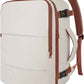 Taygeer Backpack for Women, College Backpack with Laptop Compartment & Shoe Pouch, 40l Travel Laptop Mochila Carry On Luggage, Airline Approved Personal Item Bag for Weekender Gym Hiking, Khaki White