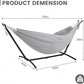Lazy Daze Hammocks Double Hammock with 9ft Space-Saving Steel Stand Includes Portable Carrying Case, 450 Pounds Capacity (Light Gray)