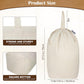 Canvas Laundry Bags with Handles & Square Base13.8"x 13.8", Large Heavy Duty Laundry Basket Hamper Liner, College Dorm Washable Drawstring Cotton Dirty Clothes Bag (Natural,2 Pack)