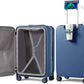 mixi Large Checked Luggage with Cup Phone Holder and Charger Hard Shell Suitcases with Spinner Wheels, 26 Inch Sapphire Blue