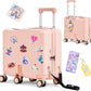 Kids Ride-On Luggage, 20" Hardshell Carry-On Suitcase with 6 Spinner Wheels, Foldable Pedal, Hidden Cup Holder & Combination Lock for Toddlers & Children (Pink, 20-inch)