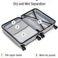 KYME Carry On Luggage 22x14x9 Airline Approved with Cup Holder Hardside Carry On Suitcase with Spinner Wheels Hardshell Travel Rolling 22 Inch Luggage with TSA Lock for Women Men Silver