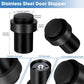 Chumia 10 Pcs Door Stopper Mounted Floor Stops Stainless Steel Cylindrical Stopper Modern Decorative Rubber Bumper Stops Holder Wall Protector for Bottom or Top of Door (Black)