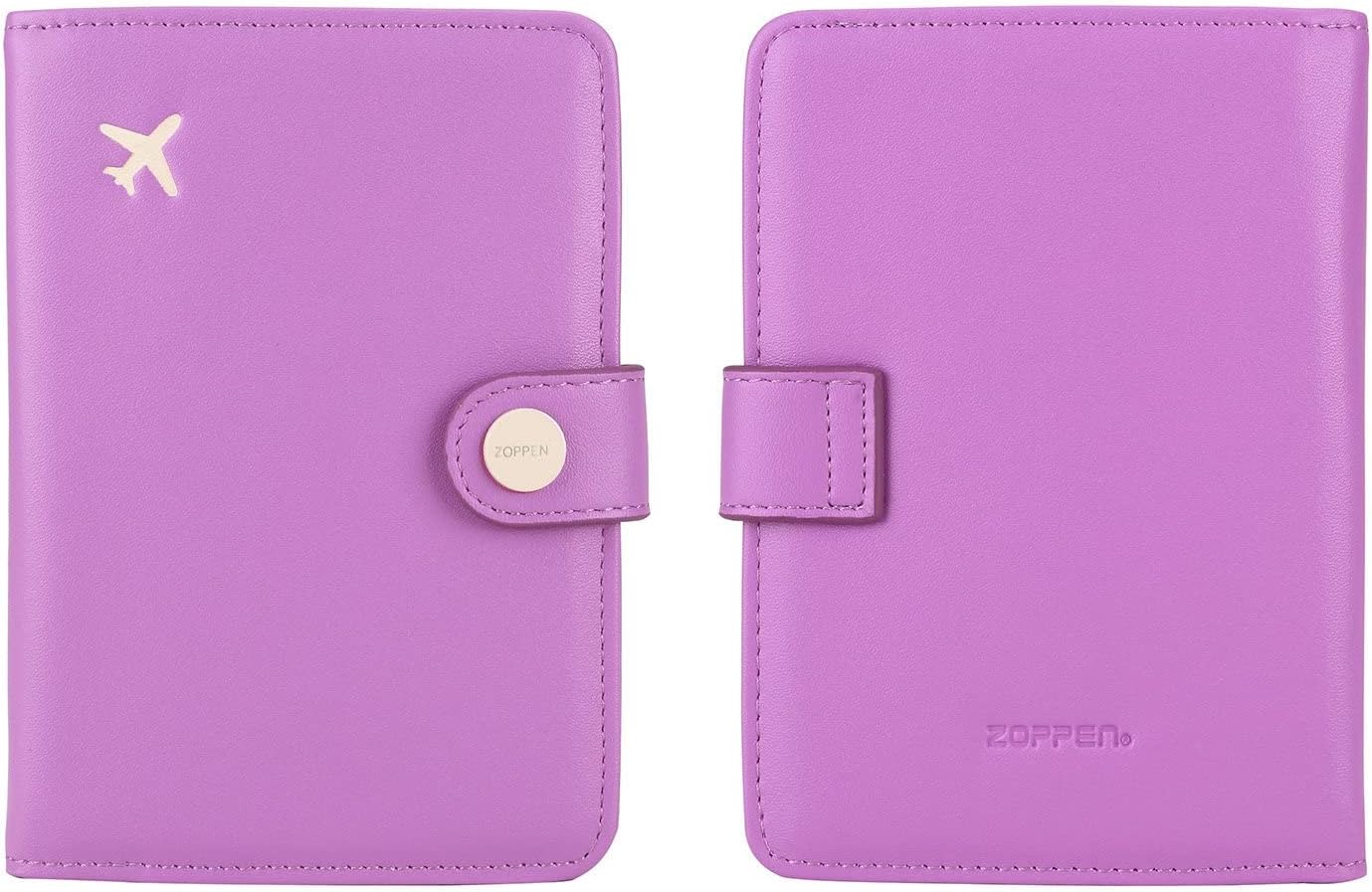ZOPPEN Passport Holder Women, Passport Cover Travel Wallet Rfid Blocking Passport Wallet Cover Case Travel Essentials Document Organizer, Violet Purple