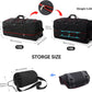 110L/140L Expandable Soft-Sided Foldable Duffle Bag with 2 Rubber Wheels,Packable 32” Rolling Carry-On with Multi-Pockets & Compartments,Black Red - Roamly