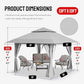 CROWN SHADES 13x13 Pop Up Gazebo, Canopy Tent, Gazebos on Clearance - Outdoor Gazebo for Backyard & Patio Furniture - Carpa Pop Up Tent with Wheeled STO-N-Go Cover Bag (Grey)